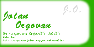 jolan orgovan business card